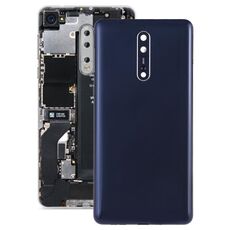 Coperchio posteriore della batteria con obiettivo della fotocamera e tasti laterali per Nokia 8 (blu)