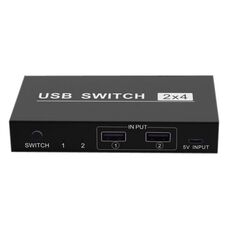2x4 USB Switch a 2 porte PC che condividono 4 dispositivi per stampante Tastiera Mouse Monitor