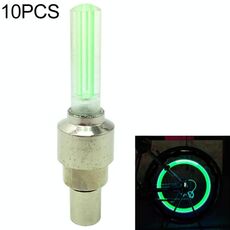 10 PCS LED Luci per biciclette Tappi valvola per pneumatici per ruote Accessori per bici Lampada per raggi lanterna da ciclismo (verde)