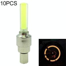 10 PCS LED Luci per biciclette Tappi valvola per pneumatici per ruote Accessori per bici Lampada per raggi lanterna da ciclismo (giallo)