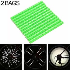 2 Borse Bicicletta Mountain Bike Ruota Cerchio Supporto per raggi Clip Tubo Spia luminosa Riflettore per esterni (Verde)