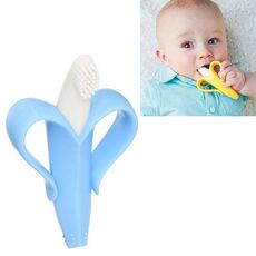 Morso per massaggiagengive in silicone a banana per neonato (blu)