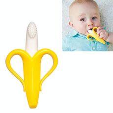 Morso per massaggiagengive in silicone a banana per neonato (giallo)