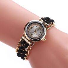 Sloggi 377 Women Knitting Rope Chain Orologio da polso al quarzo (nero)