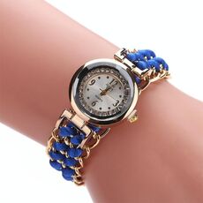 Sloggi 377 Women Knitting Rope Chain Orologio da polso al quarzo (blu)