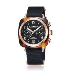 CAGARNY 6883 Orologio al quarzo con guscio in metallo policromo impermeabile alla moda con cinturino in tela