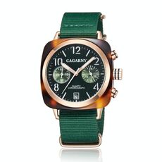 CAGARNY 6883 Orologio al quarzo con guscio in metallo policromo impermeabile alla moda con cinturino in tela