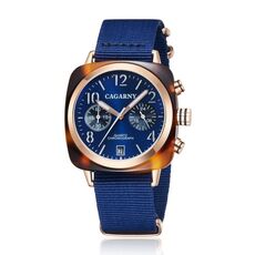 CAGARNY 6883 Orologio al quarzo con guscio in metallo policromo impermeabile alla moda con cinturino in tela