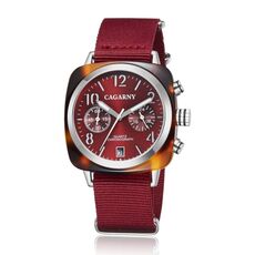 CAGARNY 6883 Orologio al quarzo con guscio in metallo policromo impermeabile alla moda con cinturino in tela