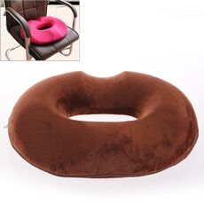 Cuscino anti-emorroidi per anca in velluto di cristallo ispessimento per ufficio, dimensioni: 45x41x7cm (caffè)