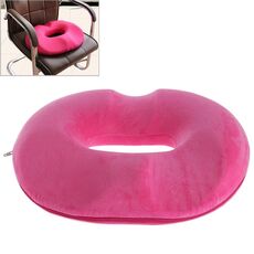 Cuscino anti-emorroidi dell'anca in velluto di cristallo ispessimento per ufficio, dimensioni: 45x41x7cm (rosa rossa)