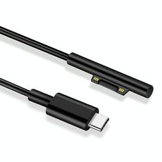 Cavo caricatore adattatore di alimentazione per Surface Pro 7/6/5 a USB-C / Type-C per interfacce maschio per Microsoft Surface Pro 7/6/5/4/3 / Microsoft Surface Go (nero)