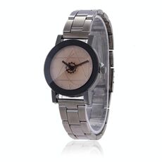Orologio con cinturino in acciaio al tungsteno con ingranaggi in vetro marrone da 2 pezzi per uomo / donna (donna bianco)