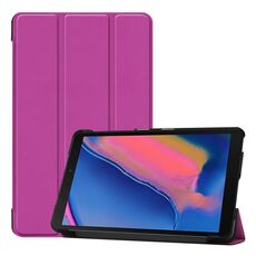 Custodia in pelle a vibrazione orizzontale Custer Texture per Galaxy Tab A 8.0 (2019) P205 / P200, con supporto a tre pieghe (viola)