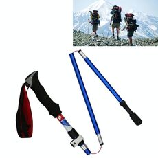 Bastoncini da trekking pieghevoli portatili in lega di alluminio a 5 nodi, lunghezza pieghevole: 28,5 cm (blu)