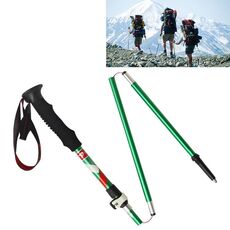 Bastoncini da trekking pieghevoli portatili in lega di alluminio a 5 nodi, lunghezza pieghevole: 35 cm (verde)