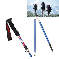 Bastoncini da trekking pieghevoli portatili in lega di alluminio a 5 nodi, lunghezza pieghevole: 35 cm (blu)