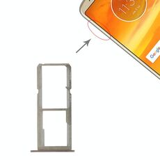 Vassoio scheda SIM + vassoio scheda SIM + vassoio scheda micro SD per Motorola Moto E5 Plus (oro)