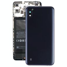 Cover posteriore batteria per Galaxy A10 SM-A105F/DS, SM-A105G/DS con obiettivo fotocamera e tasti laterali (nero)