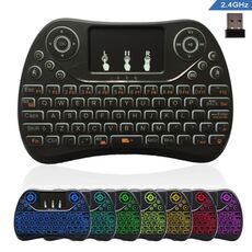 Mini tastiera wireless I8 Max 2.4GHz con touchpad Ricaricabile Fly Air Mouse Smart Game 7 colori retroilluminato