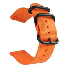 Cinturino in tela di nylon lavabile, larghezza del cinturino: 18 mm (arancione con fibbia ad anello nera)