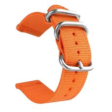 Cinturino in tela di nylon lavabile, larghezza del cinturino: 18 mm (arancione con fibbia ad anello in argento)