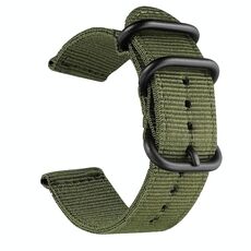 Cinturino in tela di nylon lavabile, larghezza del cinturino: 20 mm (verde militare con fibbia ad anello nera)