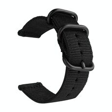 Cinturino in tela di nylon lavabile, larghezza del cinturino: 24 mm (nero con fibbia ad anello nera)