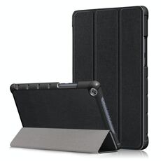 Custodia in pelle a vibrazione orizzontale Custer Texture per Huawei MediaPad M5 Lite 8 pollici, con supporto a tre pieghe (nero)