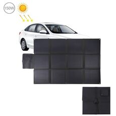 HAWEEL Caricabatterie a pannello solare ETFE a 12 pieghe 150W con porta USB 5V / 4.8A + uscita CC (nero)