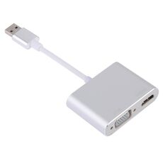 Adattatore 2 in 1 da USB 3.0 a HDMI + VGA (argento)