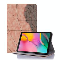 Custodia in pelle a vibrazione orizzontale con texture mappa per Galaxy Tab A 8 (2019) P200 / P205, con supporto, slot per schede e portafoglio, consistenza casuale