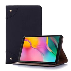 Custodia in pelle a ribaltamento orizzontale stile libro retrò per Galaxy Tab A 8 (2019) P200 / P205, con supporto, slot per schede e portafoglio (nero)