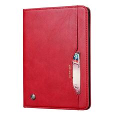 Custodia in pelle a vibrazione orizzontale con struttura in pelle impastata per Galaxy Tab A 8 2019 P200 / P205, con cornice per foto, supporto, slot per schede e portafoglio (rosso)