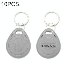 10 PCS 125KHz TK / EM4100 Portachiavi con portachiavi con chip di prossimità (grigio)