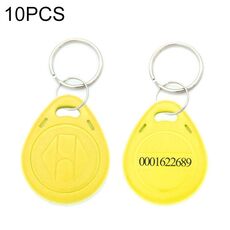 10 PCS 125KHz TK / EM4100 Portachiavi con portachiavi con chip di prossimità (giallo)
