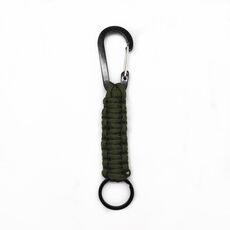 Portachiavi con moschettone in corda multifunzionale per esterni in nylon (verde militare)