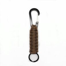 Portachiavi con moschettone in corda multifunzionale da esterno in nylon (marrone)