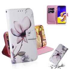 Custodia in pelle a vibrazione orizzontale con motivo a fiori di magnolia per Asus Zenfone 5z ZS620KL / Zenfone 5 ZE620KL, con supporto, slot per schede e portafoglio