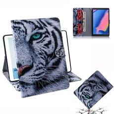 Custodia in pelle con flip orizzontale motivo tigre per Galaxy Tab A 8 (2019) / P200 / P205, con supporto, slot per schede e portafoglio