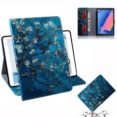 Custodia in pelle con vibrazione orizzontale motivo fiori di albicocca per Galaxy Tab A 8 (2019) / P200 / P205, con supporto, slot per schede e portafoglio