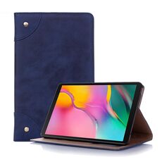 Custodia in pelle a flip orizzontale stile libro retrò per Galaxy Tab A 8 (2019) P200 / P205, con supporto, slot per schede e portafoglio (blu navy)