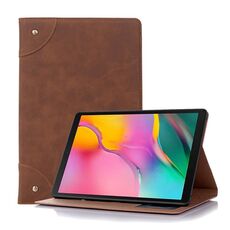 Custodia in pelle a flip orizzontale stile libro retrò per Galaxy Tab S5e 10.5 T720 / T725, con supporto, slot per schede e portafoglio (marrone)