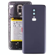 Per OnePlus 6 Cover posteriore per batteria satinata con obiettivo della fotocamera (nero)