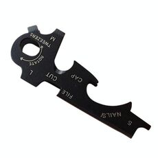 Gadget per attrezzi da sopravvivenza all'aperto con portachiavi in ​​acciaio inossidabile EDC multitools 8 in 1 (nero)