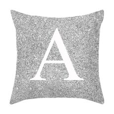 Lettere Federa 45 * 45 cm Fodera per cuscino in lino e cotone Federe decorative (A)