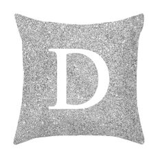 Lettere Federa 45 * 45 cm Fodera per cuscino in lino e cotone Federe decorative (D)
