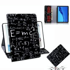 Custodia in pelle a vibrazione orizzontale con motivo formula per Huawei MediaPad M5 Lite 10.1, con supporto, slot per schede e portafoglio