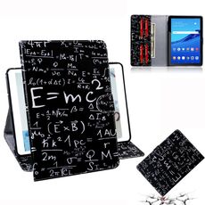 Custodia in pelle a flip orizzontale con motivo formula per Huawei MediaPad T5, con supporto, slot per schede e portafoglio