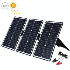 HAWEEL 3 PCS 20W Caricatore da pannello solare in silicio monocristallino, con porta USB, supporto e clip a tigre, supporto QC3.0 e AFC (nero)